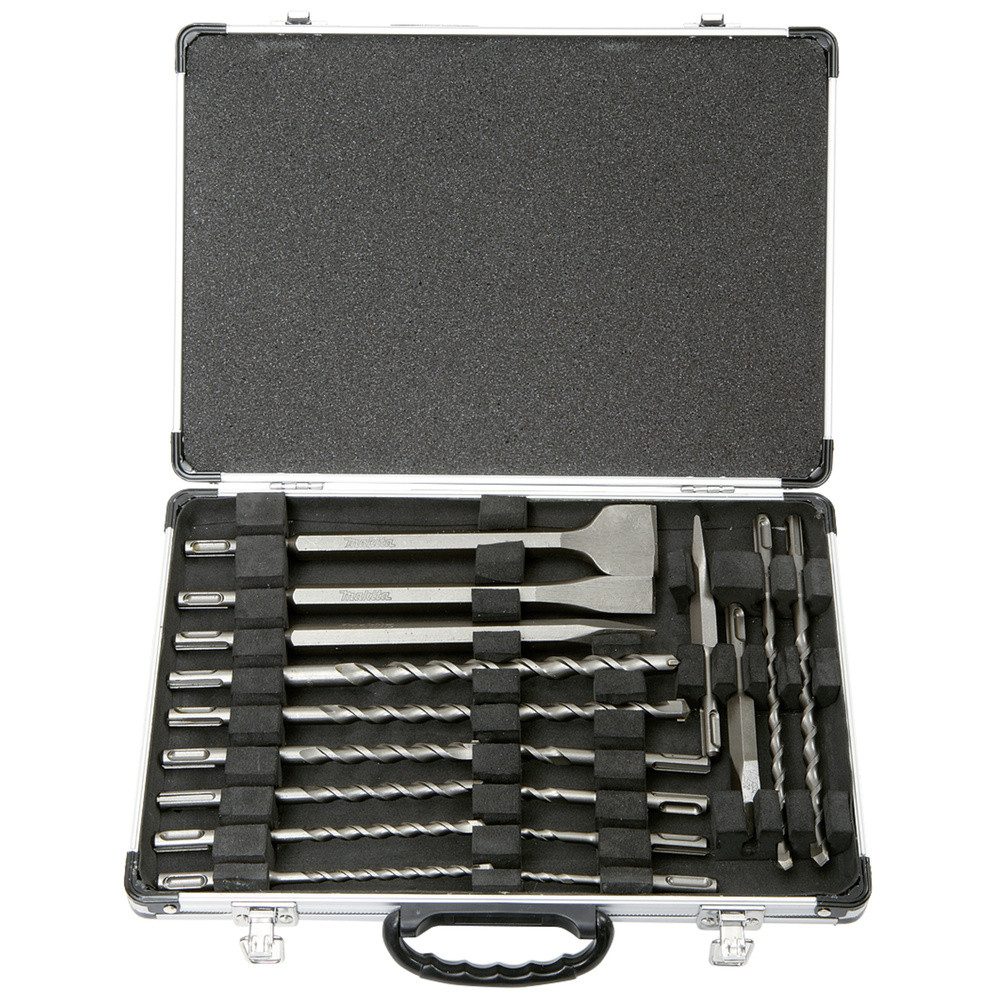 Makita Spiralbohrer Makita D-42444 Hammerbohrer-Set 17teilig 5 mm, 6 mm, 8 mm, 10 mm, 12, inkl. Meißel