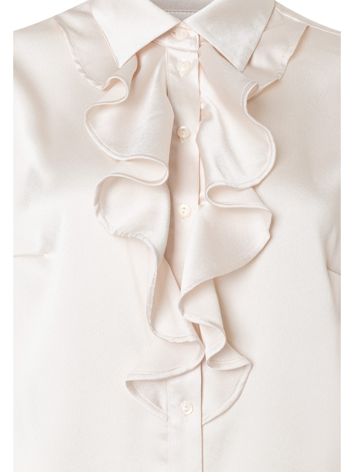 MORE&MORE Langarmbluse elegante Satinbluse, Rüschen