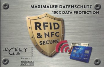 JOCKEY CLUB Geldbörse echt Leder Damen Portemonnaie mit RFID Schutz "Line-Up", Reißverschluss Münzfach, viel Platz, cherry rot