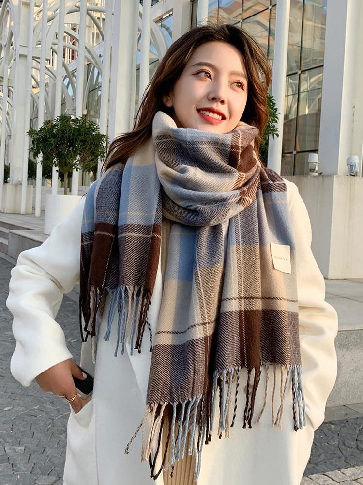 Coonoor Modeschal Damen Kariert Oversized Schal Lange Winterschal Weich Wra günstig online kaufen