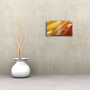 dixtime Wanduhr Abstrakt beige caramel Designer Wanduhr modernes Wanduhren Design (Einzigartige 3D-Optik aus 4mm Alu-Dibond)