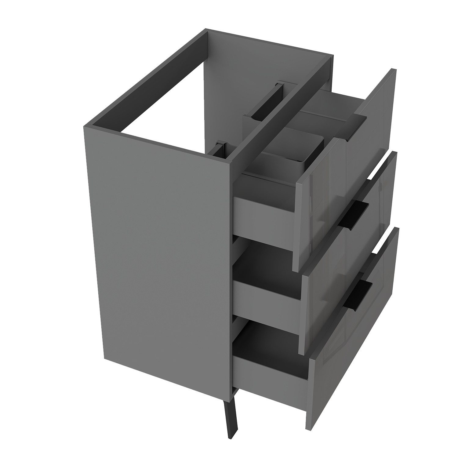 duschspa Waschtisch Hängeschrank mit drei Schubladen Unterschrank Badschrank, mit Schrankfüße, 80 / 100cm breit