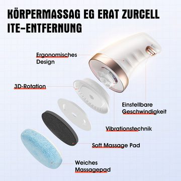 oyajia Massagegerät Elektrisches anti cellulite Handmassagegeräte-lymphdrainage gerät, mit 3 waschbaren Pads-cellulite massagegerät für Bauch/Bein/Arme