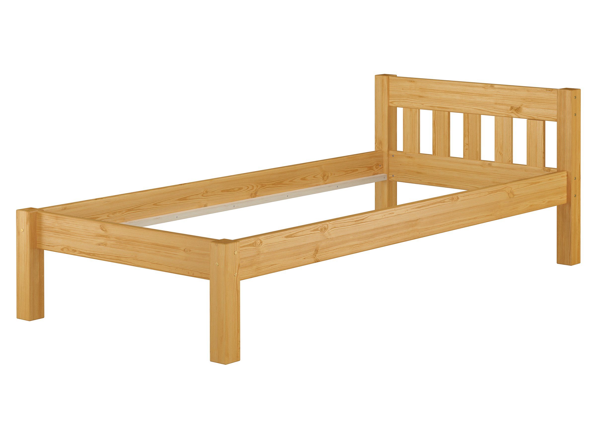 ERST-HOLZ Bett Stabiles Kiefernbett in Eicheton gebeizt 90x200, KieferEiche gebeizt