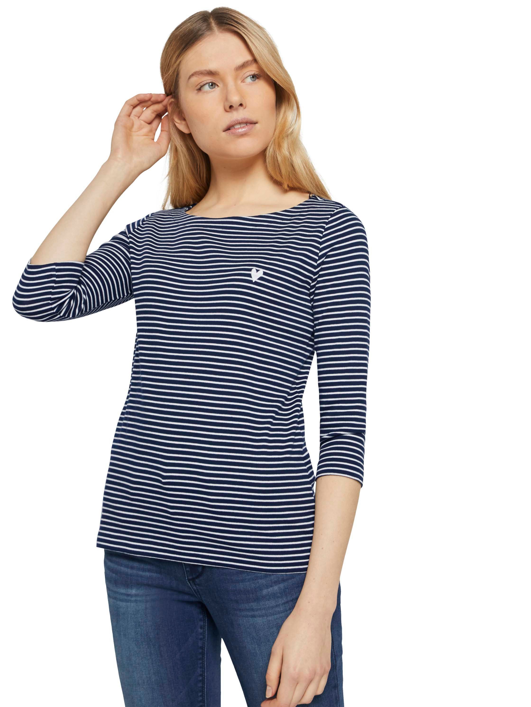 TOM TAILOR 3/4-Arm-Shirt mit Streifenmuster günstig online kaufen