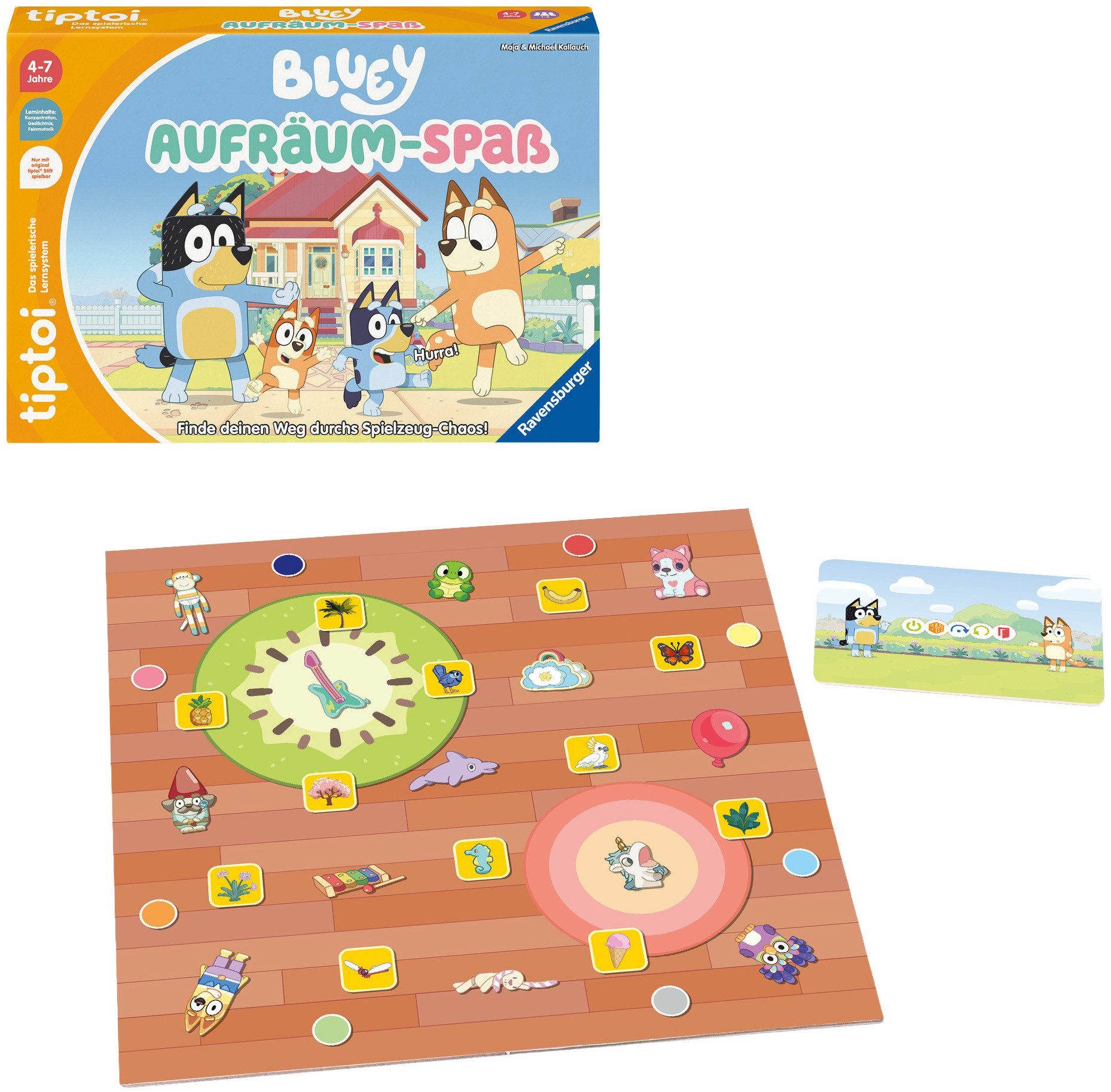Ravensburger Spiel tiptoi® Bluey Aufräum-Spaß, Kinderspiel, Made in Europe