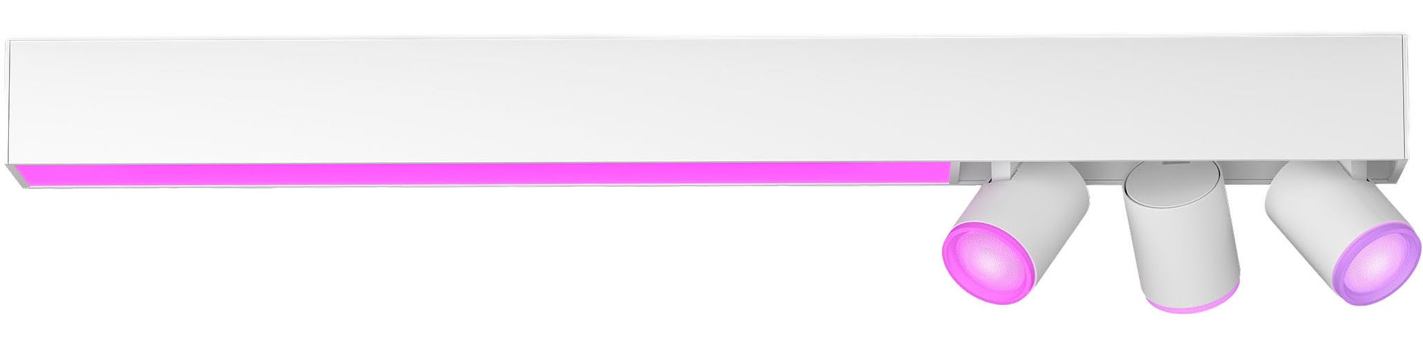 Philips Hue Smarte LED-Leuchte White & Color Ambiance Centris 3er Spot schwarz, Abschaltautomatik, Bluetooth, CCT - über Fernbedienung, Dimmfunktion, Farbsteuerung, Farbwechsel, Leuchtdauer einstellbar, Memoryfunktion, Nachtlichtfunktion, RGB, Smart Home, Timerfunktion, dimmbar über Fernbedienung, erweiterbar, mehrere Helligkeitsstufen, LED wechselbar, RGB, Sprachassistenten