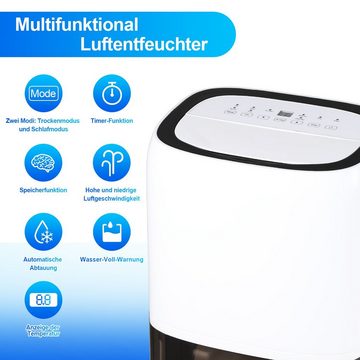 Clanmacy Kombigerät Luftbefeuchter und -reiniger Luftentfeuchter 26L Bautrockner Entfeuchter Dampf Smart Auto-Funktion, für 30 m² Räume, Luftentfeuchter elektrisch 3 in 1 Funktion, 26 L/Tag Entfeuchtung