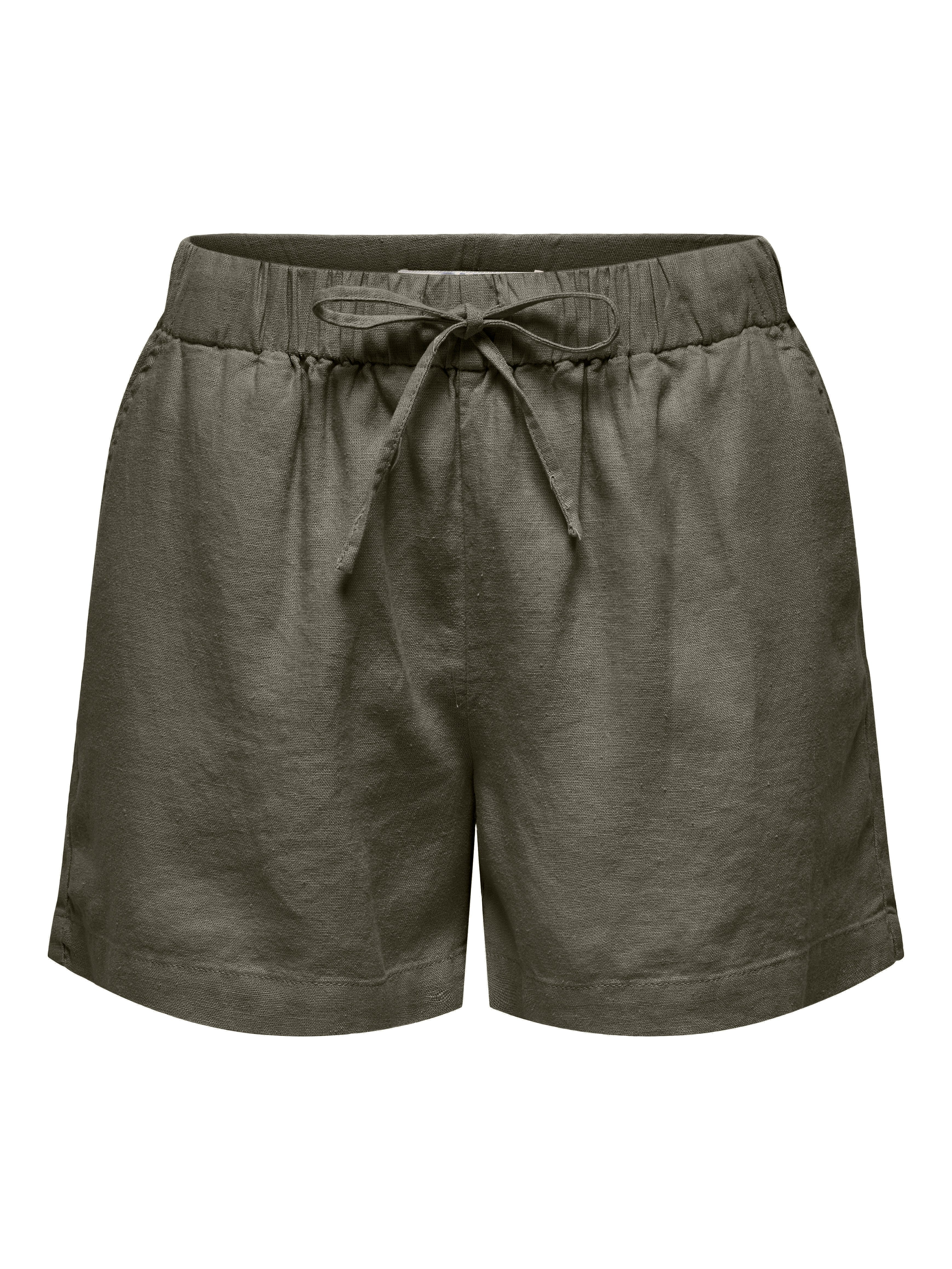 ONLY Shorts ONLGOA MW LIN BL PULL-UP SHORTS CC PNT mit Leinen