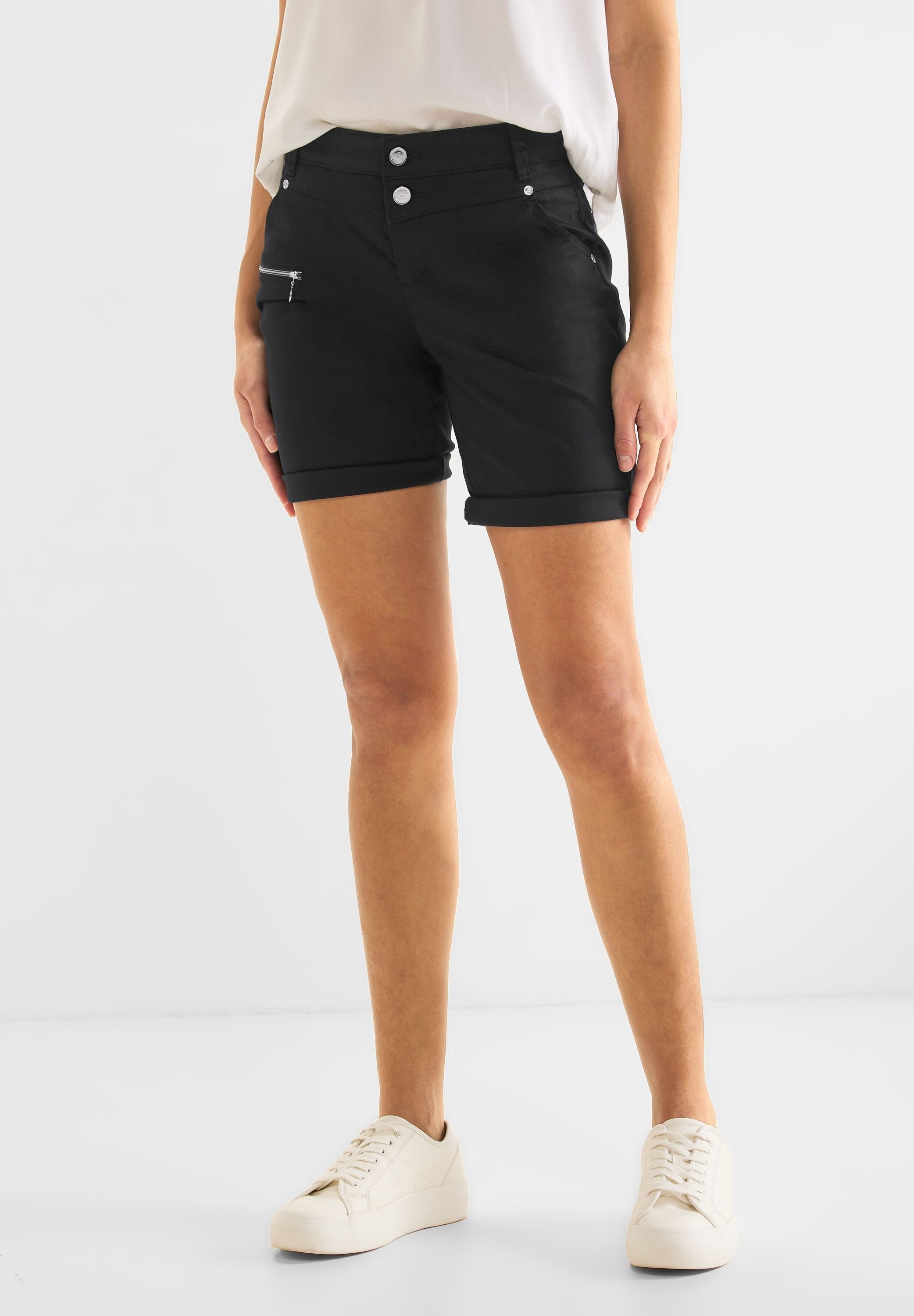 STREET ONE Shorts in Unifarbe, Bermudashorts