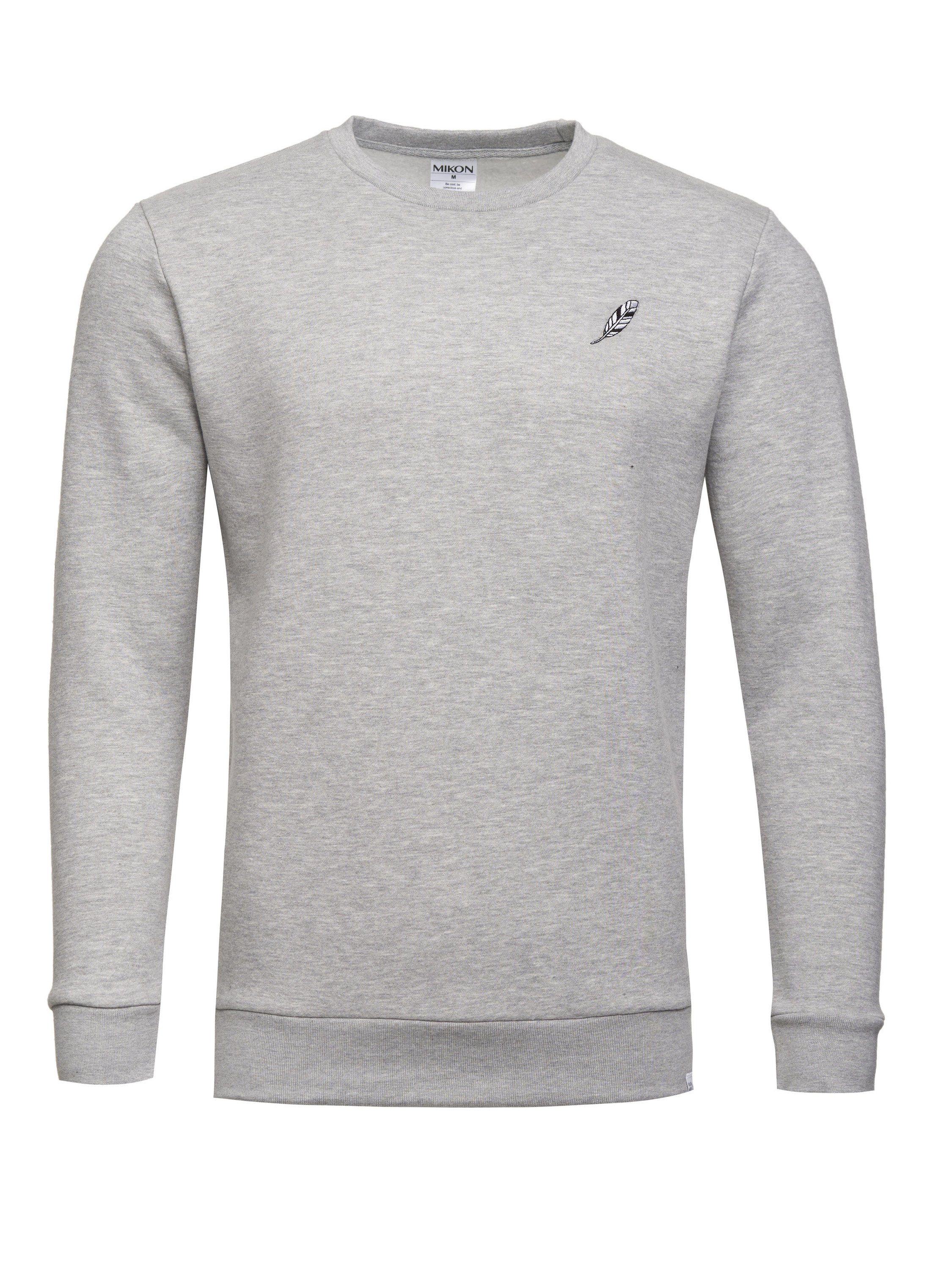 MIKON Sweatshirt Grey GOTS zertifizierte Bio-Baumwolle Feder