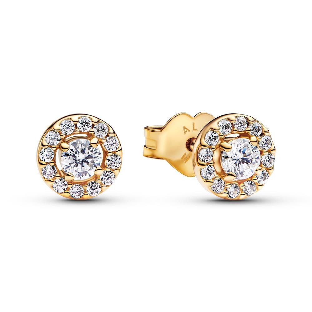 Pandora Paar Серьги-гвоздики PANDORA Timeless Halo-Ohrstecker für Damen, vergoldet, Zirkonia