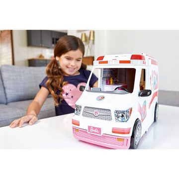 Mattel® Anziehpuppe Barbie Krankenwagen 2-in-1 Spielset mit Licht &