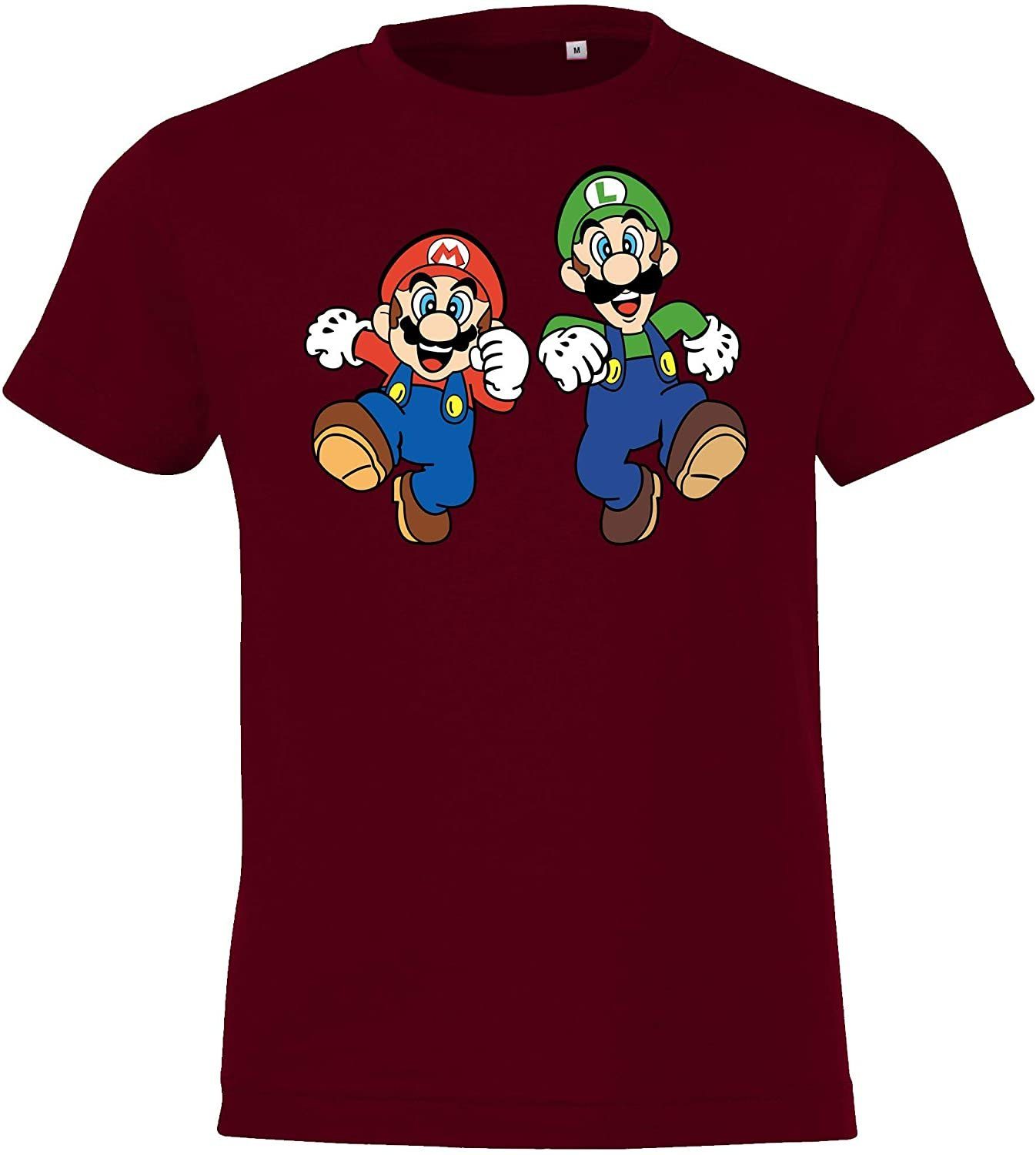 Youth Designz T-Shirt Mario Kinder T-Shirt Print & mit modischem Burgund Baby Luigi