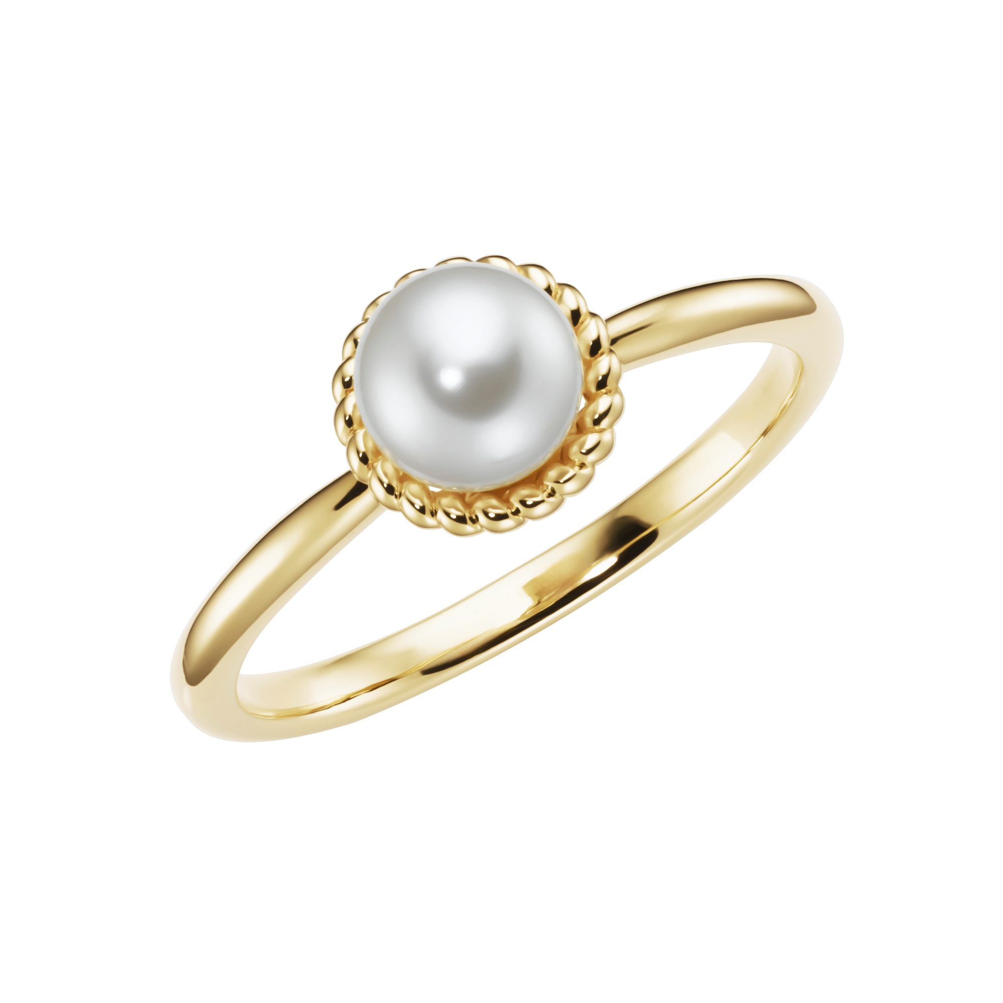 Firetti Perlenring Schmuck Geschenk Silber 925 Damenring Fingerring Rand Kordeloptik, mit Muschelperle