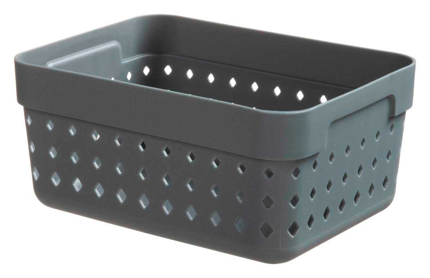 Aufbewahrungsbox SEOUL, Grau, Diamant-Design, Kunststoff, (1 St), B 15,8 cm x T 11,8 cm