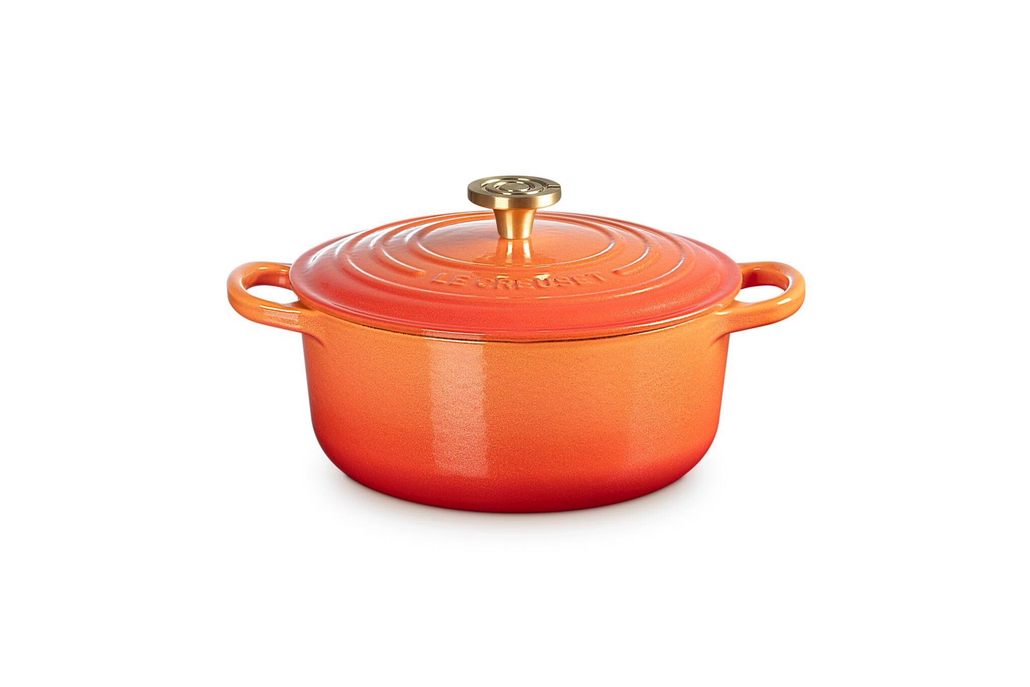 LE CREUSET Bräter Signature Gusseisen-Bräter, Gusseisen, Rund, Ø 20 cm, 2,4 l, 3,16 kg, Flamme Dorrée, 21177201834479