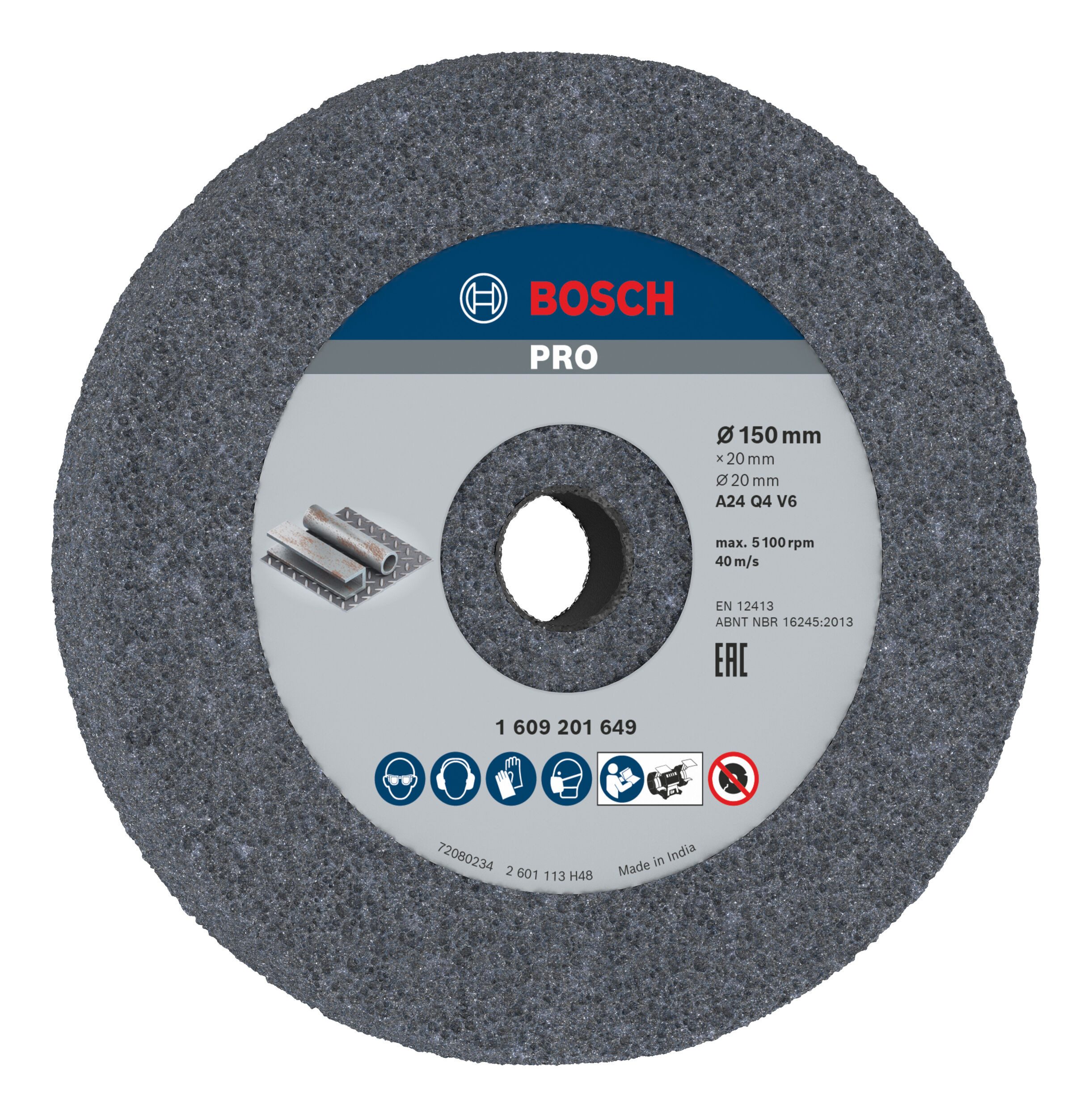 BOSCH Schleifscheibe Pro Steel, 150 x 20 x 20 mm, G24 für Doppelschleifmaschinen