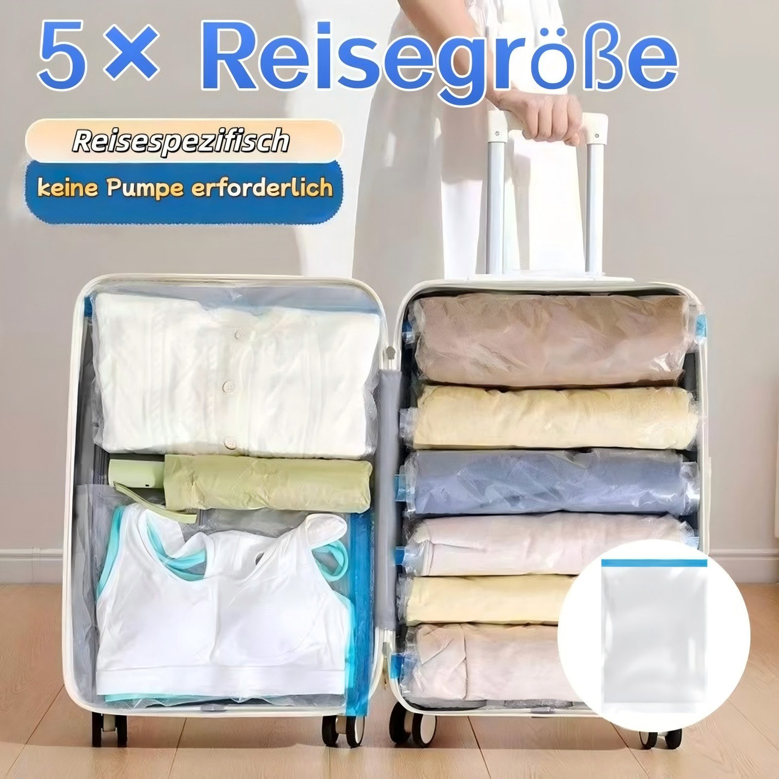 Kityhome Vakuumierbeutel Vakuumbehälter Set 25 tlg mit elektrischer Pumpe für Kleidung, ( 40x50cm/40x60cm/50x70cm/60x80cm/70x100cm) Elektrische Luftpumpe