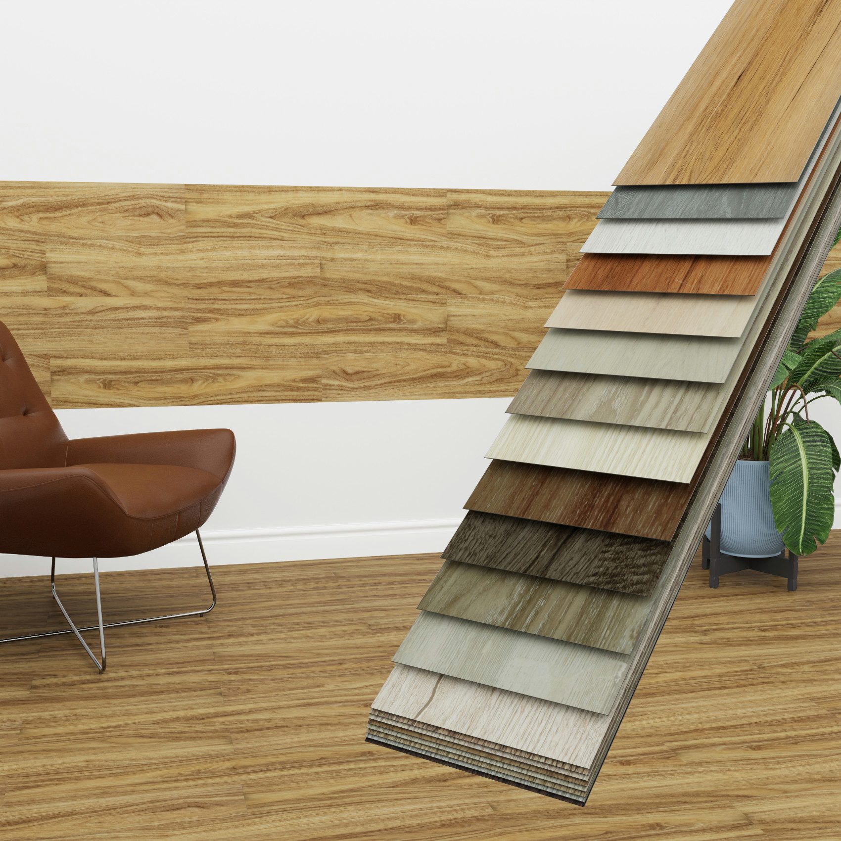 Hexim Виниловый ламинат, Vinyldielen 0,97m² selbstklebend PVC Wandverkleidung Bodenbelag Holzoptik 91x15cm Paneele für Wand & Boden Holzdielen braun (7 Dielen Rustical Maple - 4101-12)