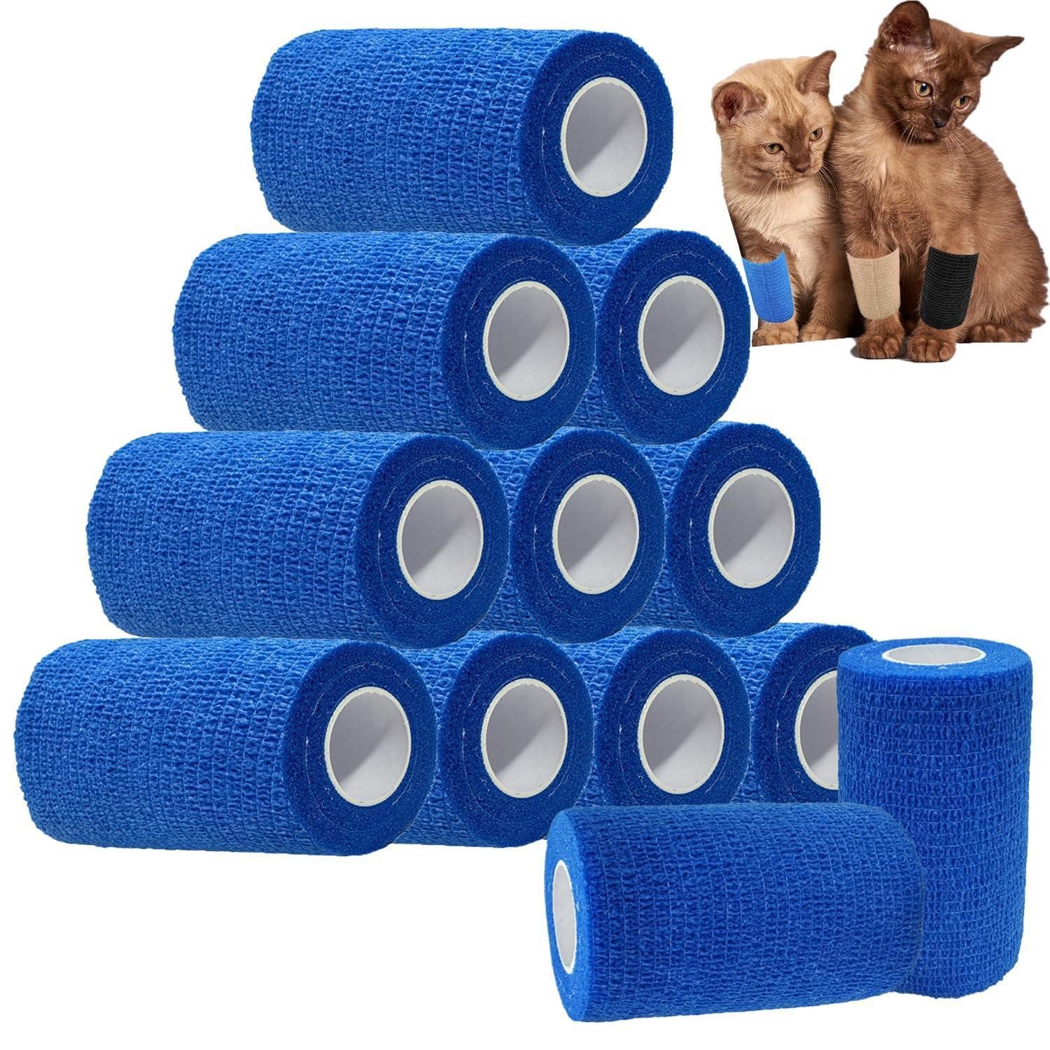 LuxusKollektion Pferdebandage Bandage Selbstklebend Non Woven Elastisch 7.5cmx4.5m 12 Rollen Blau