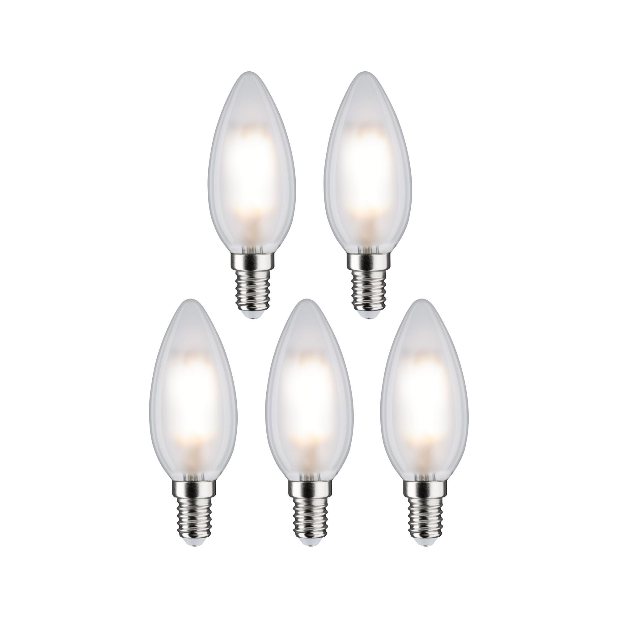 Paulmann LED-Leuchtmittel 5er Pack Kerze 470lm 2700K matt 230V, E14, 5 St., Warmweiß