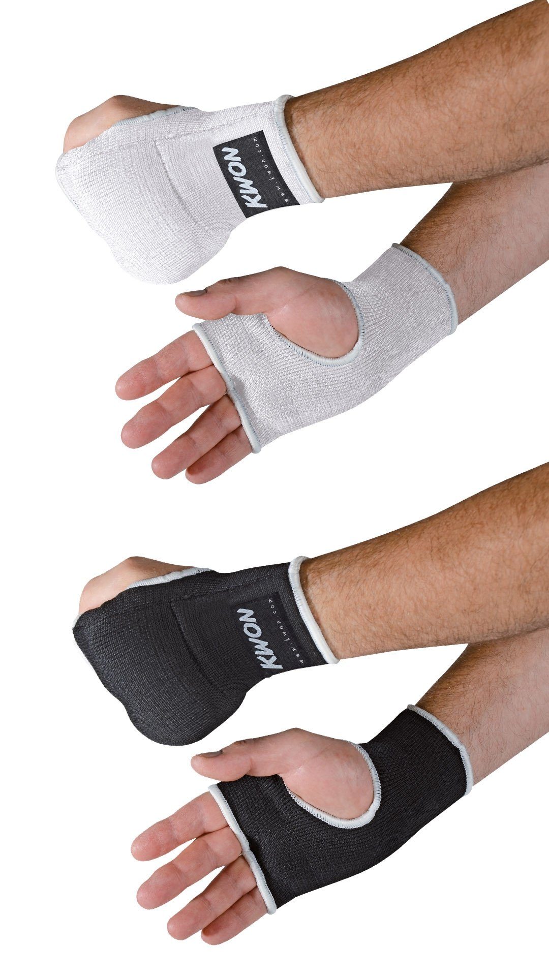 KWON Boxbandagen mit Polsterung Innenhandschuhe Schlupfbandagen Boxen Kickboxen MMA (Für Boxhandschuhe), dauerelastisch, Stützeffekt, Kompression Effekt