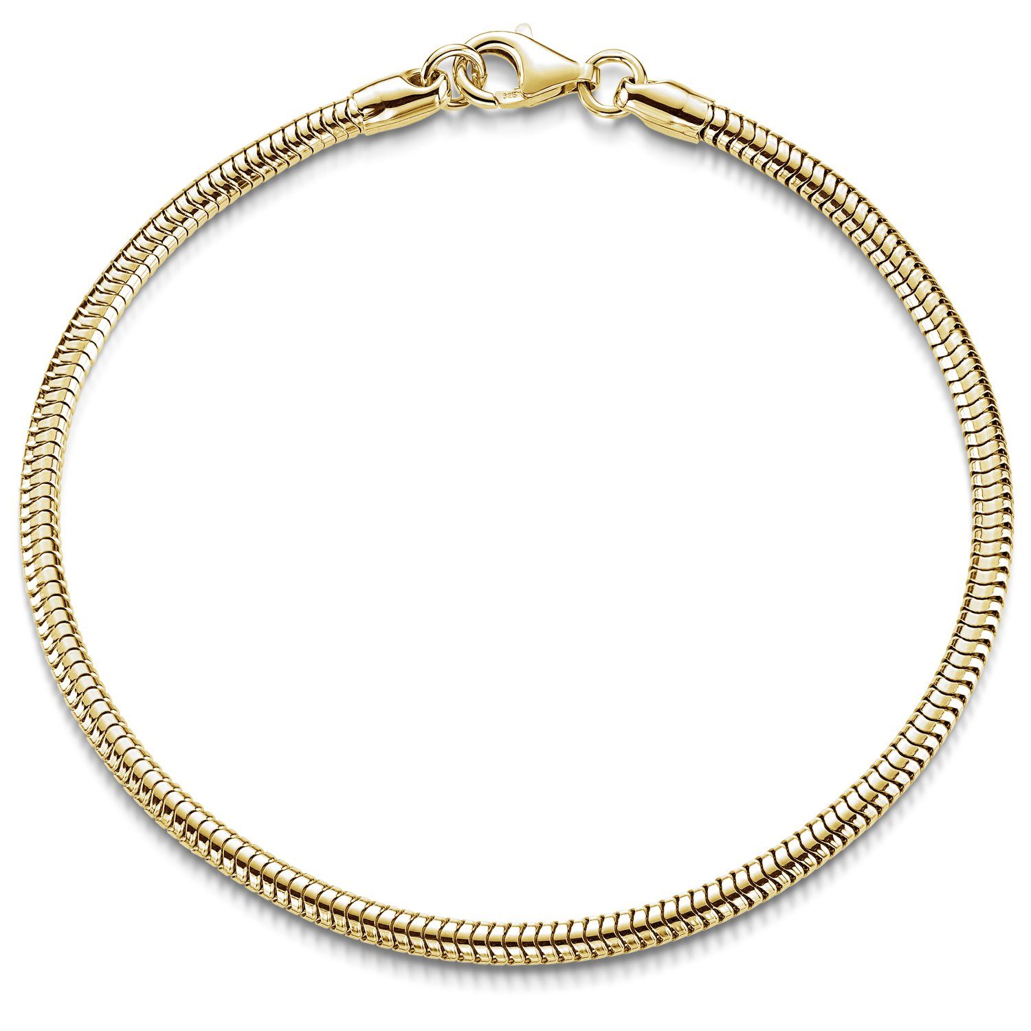 Materia Armband Damen Schlangenkette Gold 3mm SA-143, Sterlingsilber, vergo günstig online kaufen