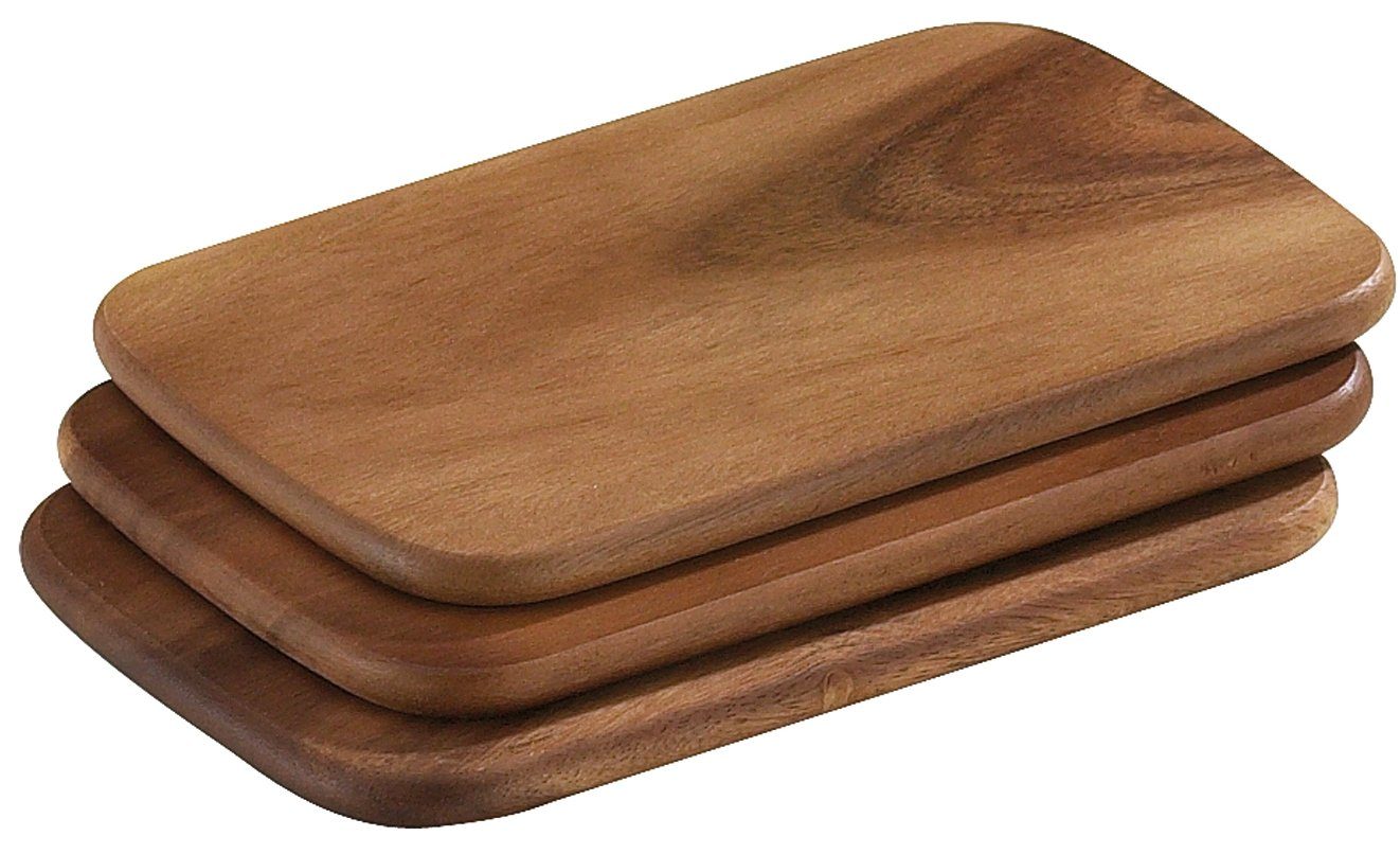 ZASSENHAUS Schneidebrett Frühstücksbretter 22 x 15 cm 3er Set, Akazienholz, (Schneidebretter)