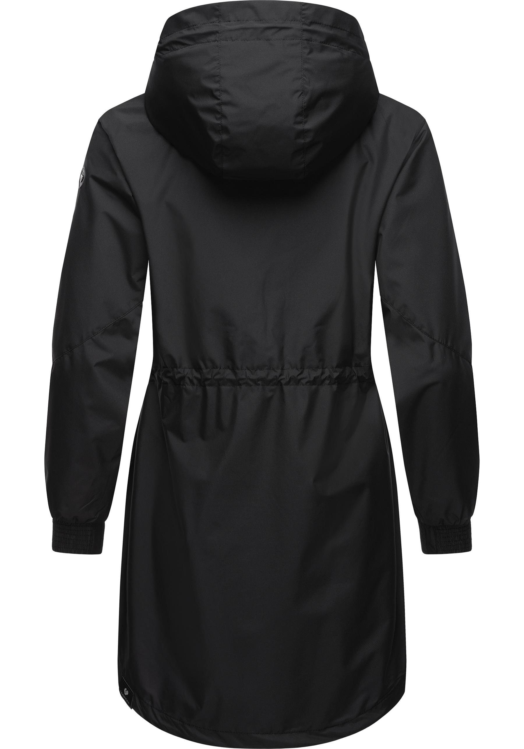 Ragwear Kurzmantel Bronja II Wasserdichter Übergangsmantel mit Mesh-Innenfutter