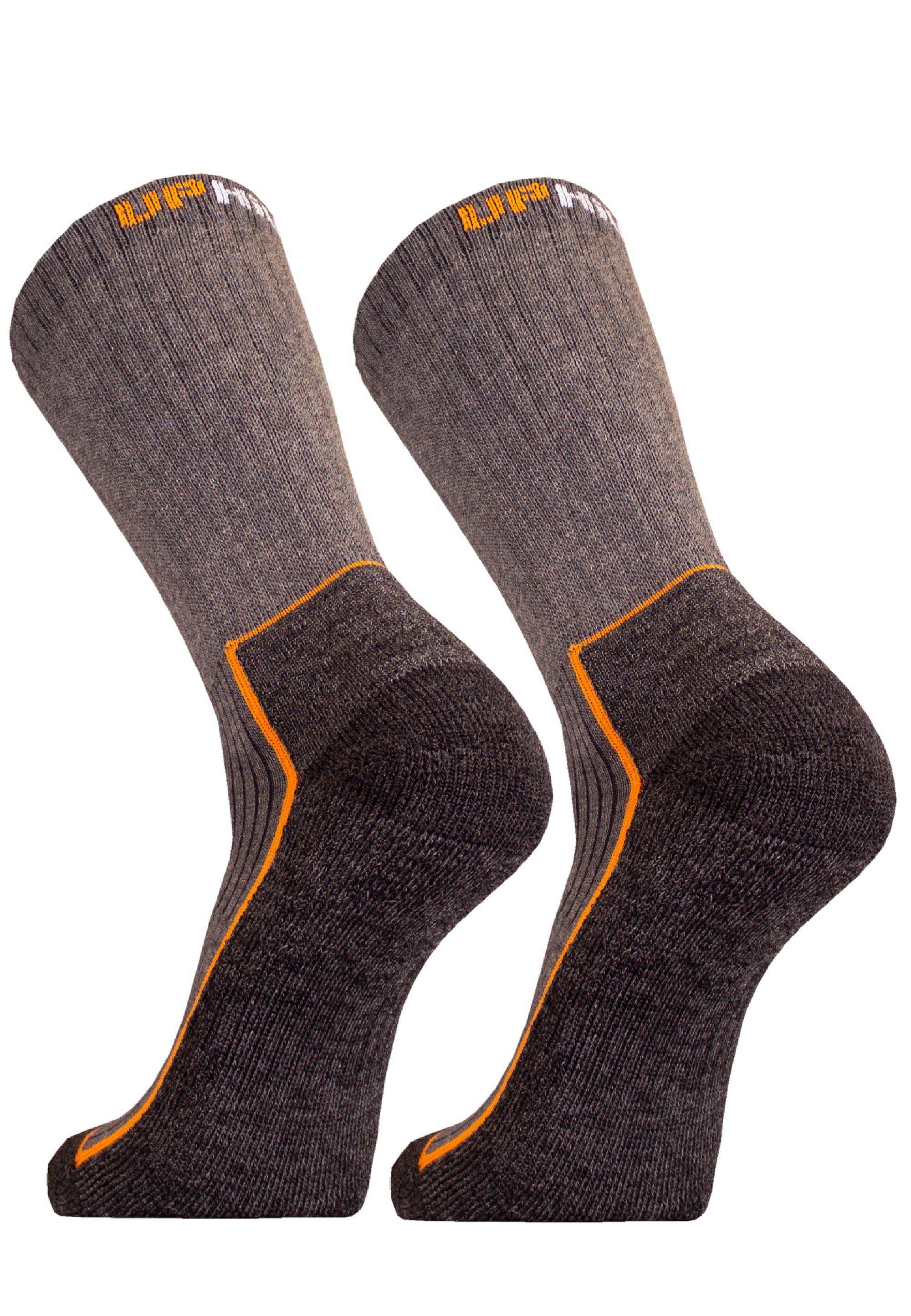 SAANA Socken (2-Paar) Pack 2er UphillSport geformter speziell grau Ferse mit