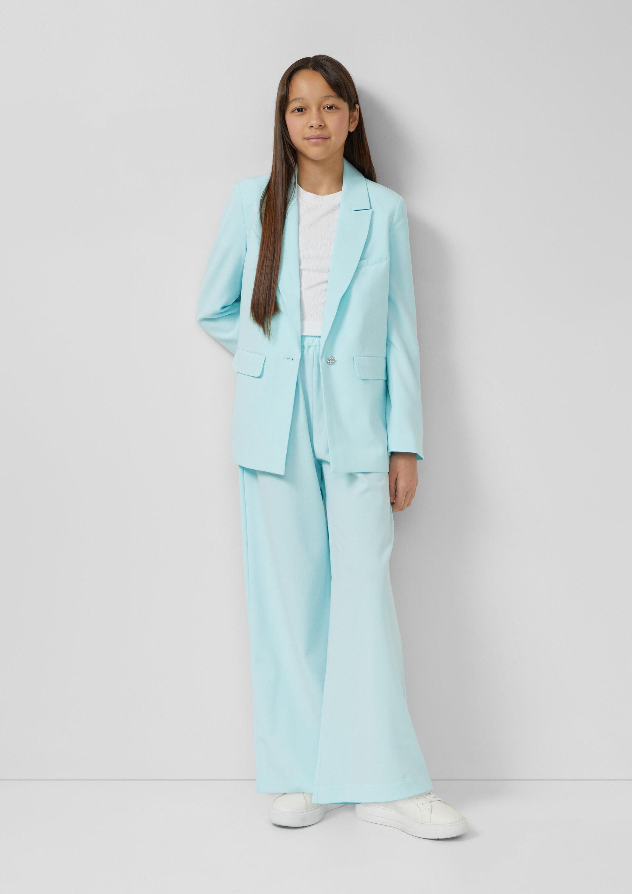 s.Oliver Chinos Hose Fließende Hose mit Elastikbund und Wide Leg