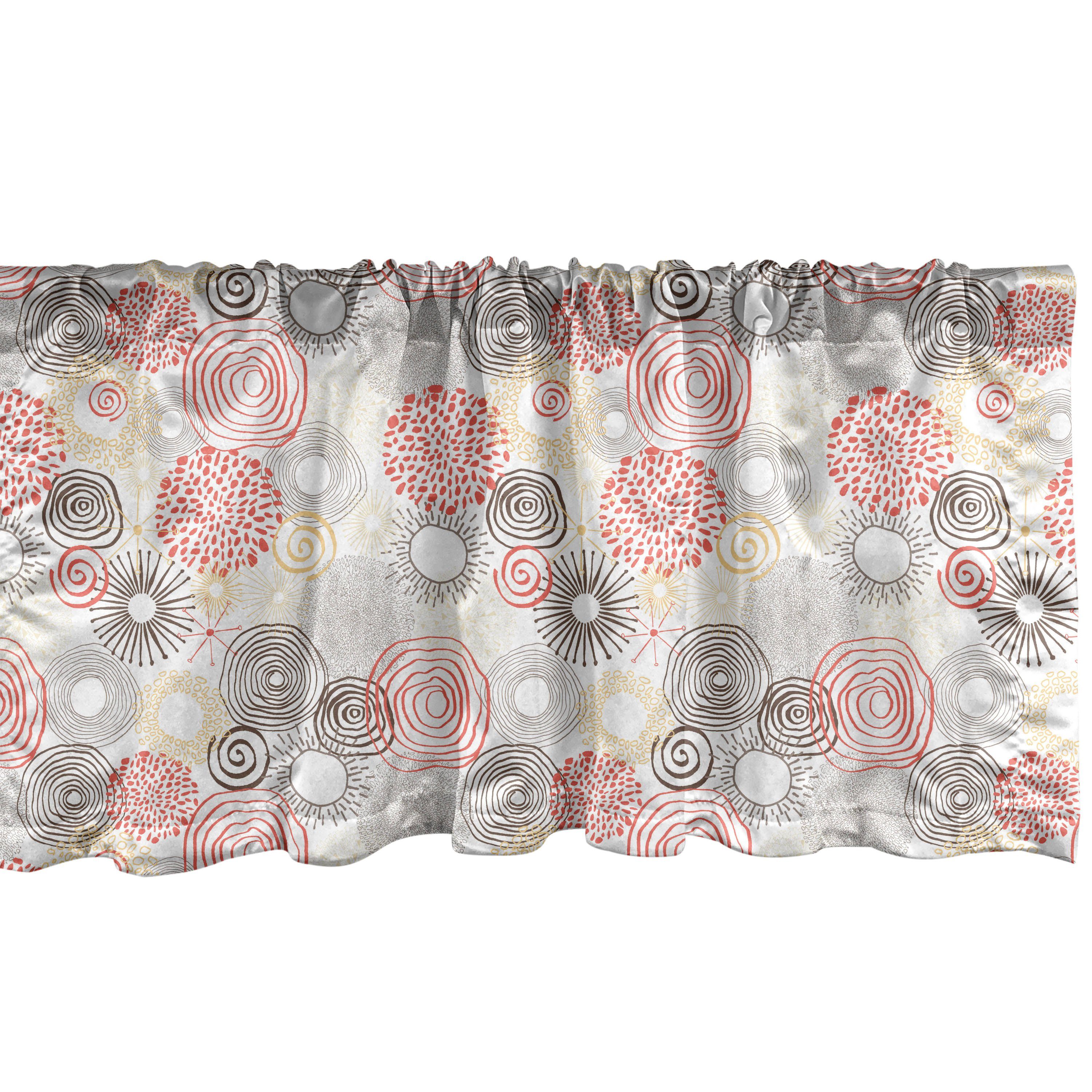 Scheibengardine Vorhang Volant für Küche Schlafzimmer Dekor mit Stangentasche, Abakuhaus, Microfaser, Abstrakt Gekritzel-Art Motive Kunst