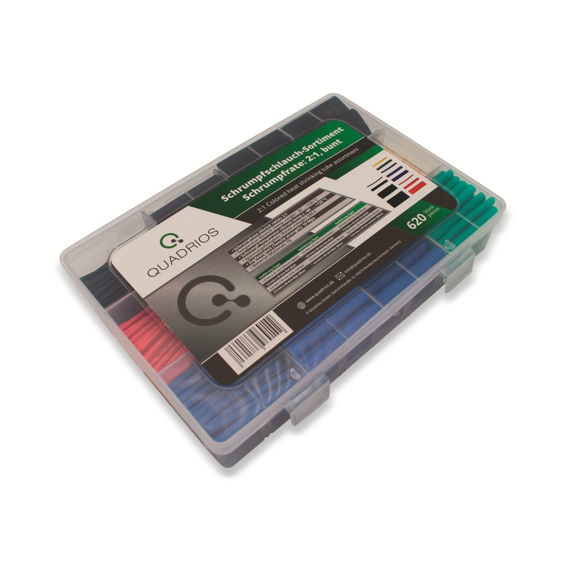 Quadrios Schrumpfschlauch QUADRIOS Schrumpfschlauch-Set, 2103CA001, 2:1, Bunt, PE