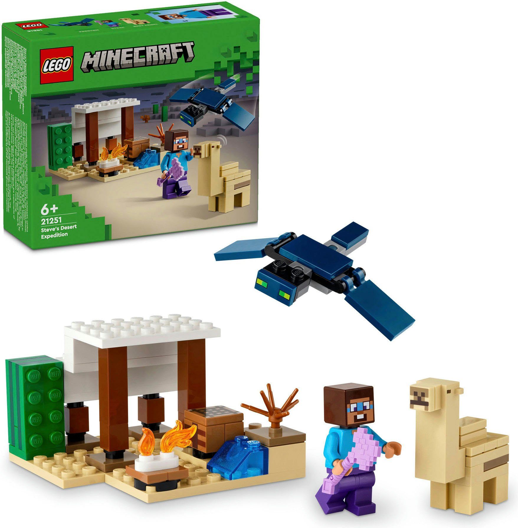 LEGO® Konstruktionsspielsteine Steves Wüstenexpedition (21251), LEGO Minecraft, (75 St), Made in Europe