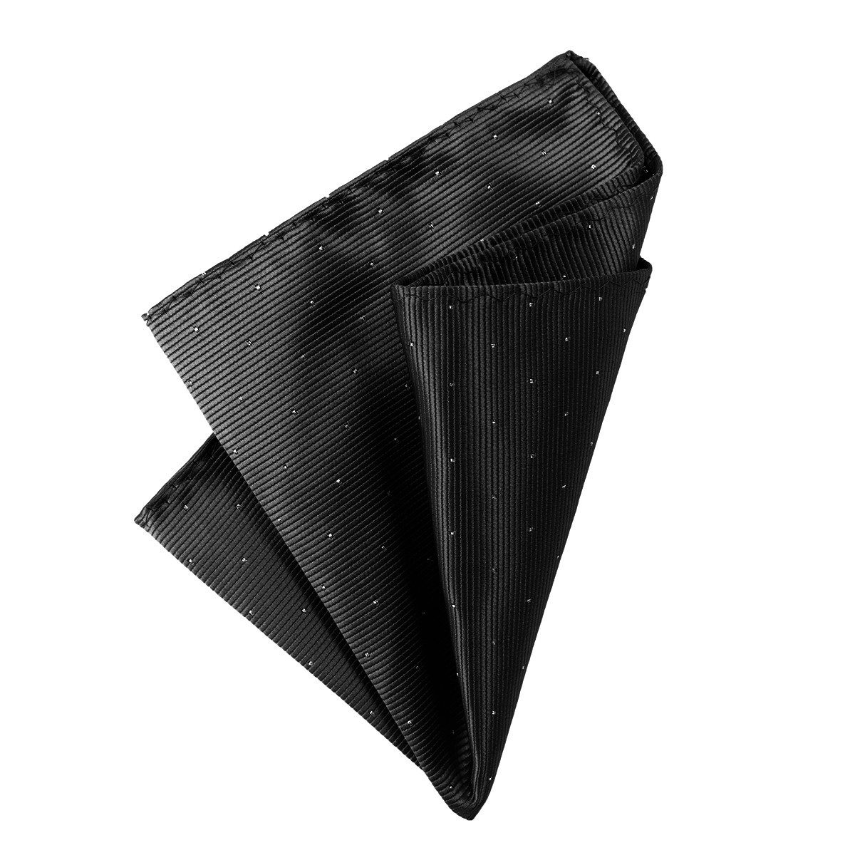 DonDon Einstecktuch DonDon Herren Hanky mit silbernen Punkten, (Packung, 1-St), zum Falten, Seidenlook