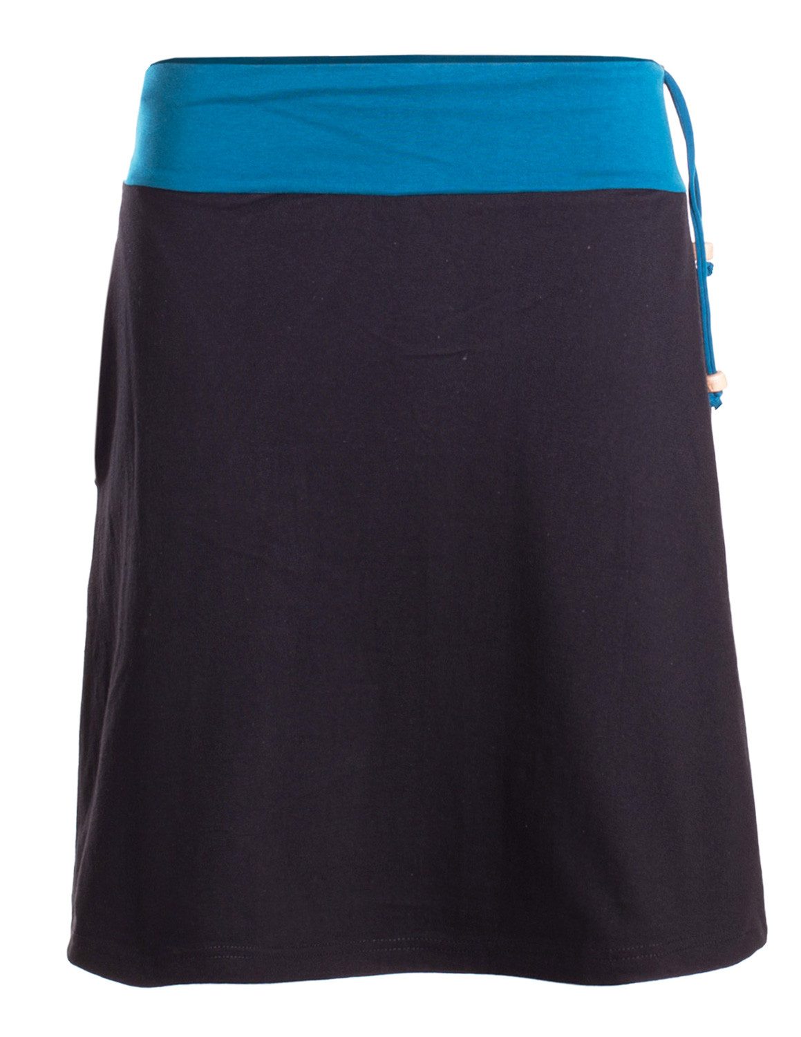 Jerseyrock Damen Mini-Rock Baumwolle elastischer Bund mit Kordel-Zug und Taschen