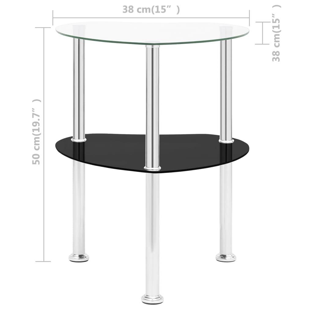 cm), in Schwarz aus (LxBxH: Beistelltisch und 38x38x50 Glas möbelando 3004520 Transparent