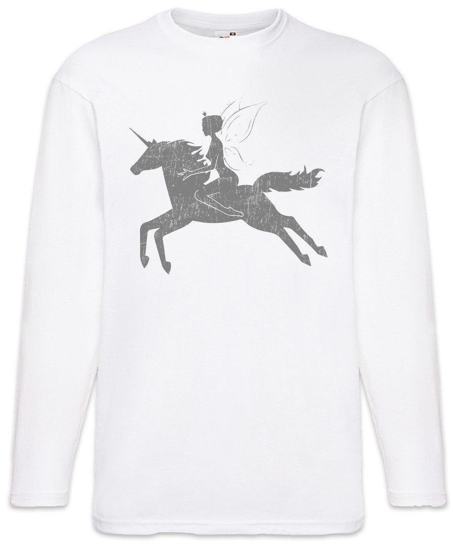 Langarmshirt Fairy Riding Unicorn Langarm T-Shirt Einhorn Regenbogen Horn Rainbow