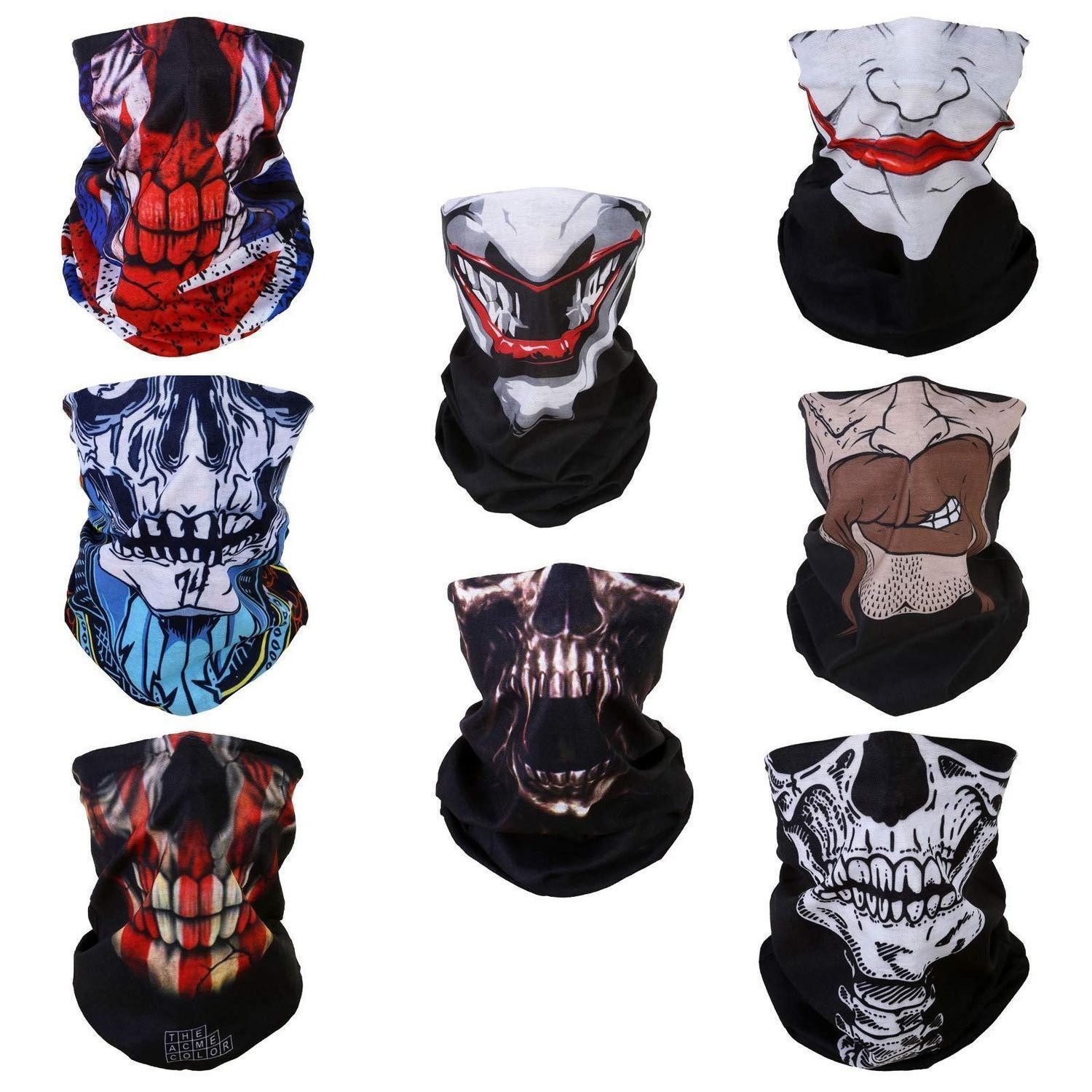 LuxusKollektion Multifunktionstuch Gesichtsmaske Motorrad Sturmmaske Skull Clown One Size 50x25cm, (8-St)