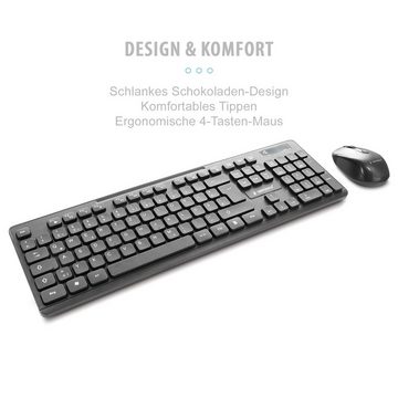 Gembird KBS-WCH-03-DE USB - Ergonomisches Funk Wireless Tastatur- und Maus-Set, Kabellos, Ergonomisches Design, Multimedia-Tasten