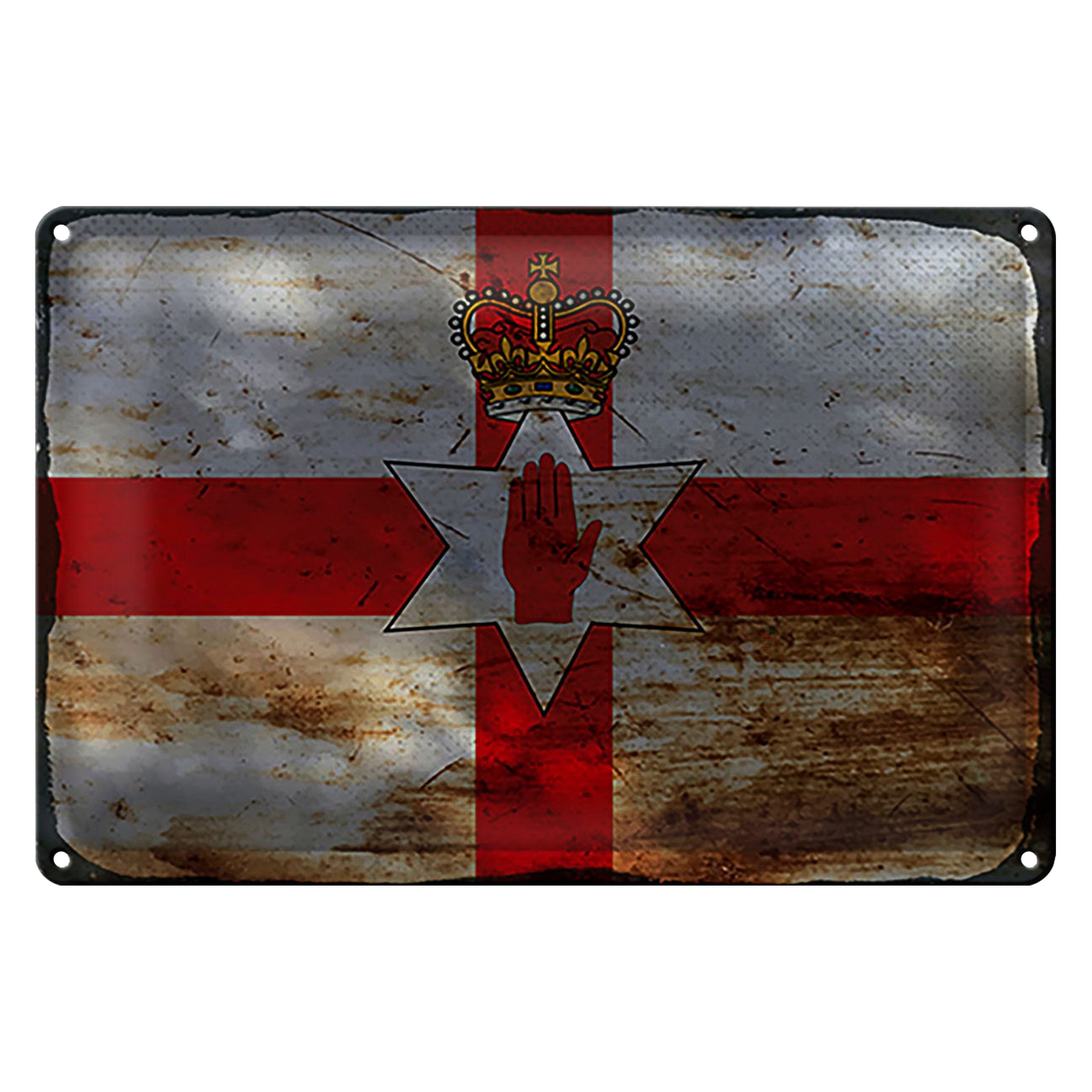 Roomando Metallschild Flagge Nordirland 18x12cm Flag Rost