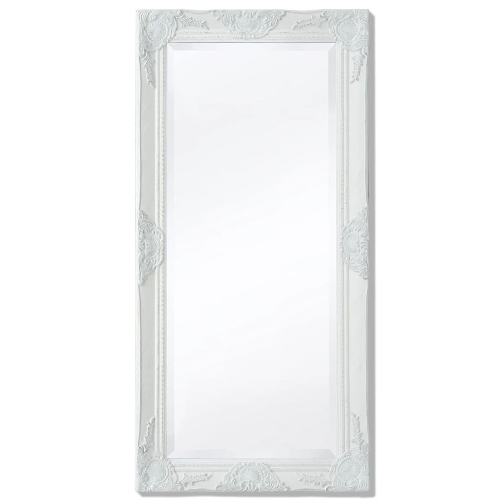 vidaXL Spiegel 100 x 50 cm Wandspiegel im Barock-Stil 100x50 cm Weiß
