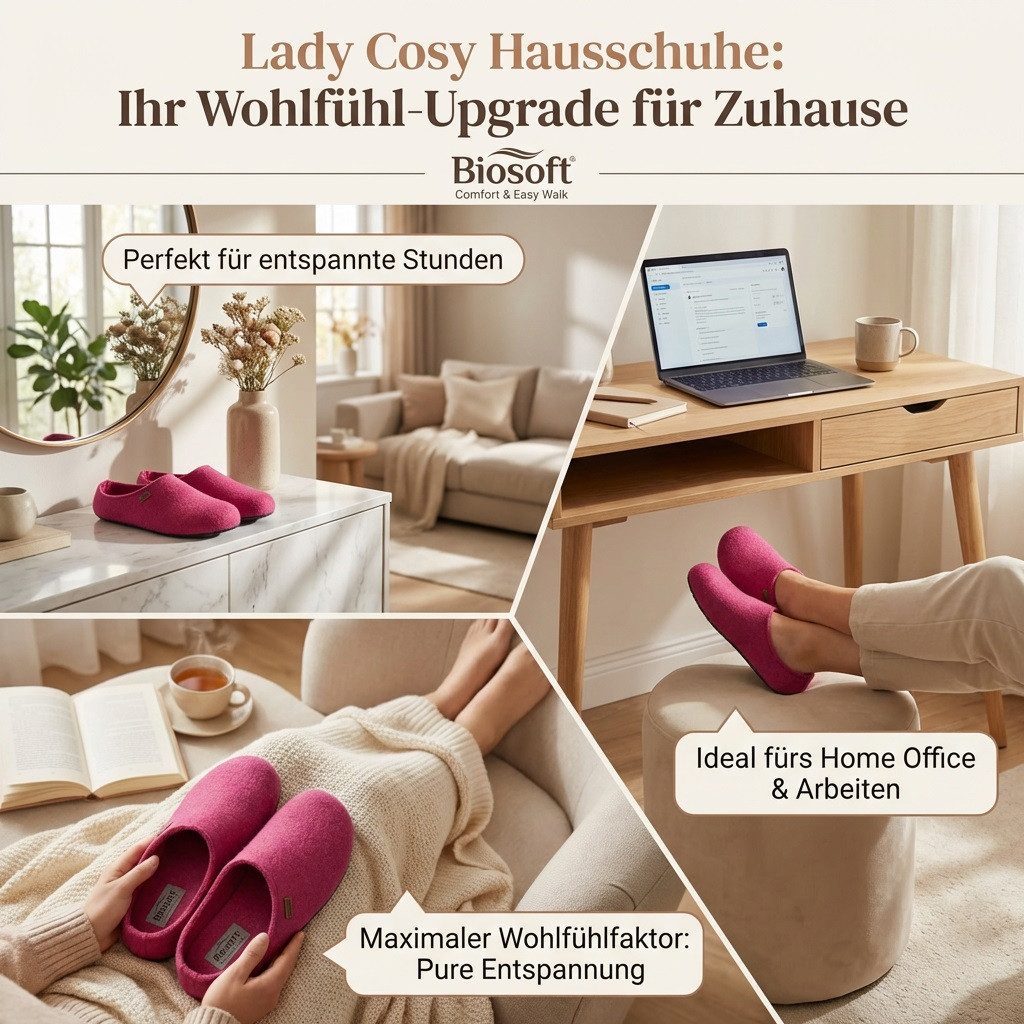 Biosoft Comfort & Easy Walk Lady Cosy Hausschuhe Damen Größe 37 - 41 Hausschuh