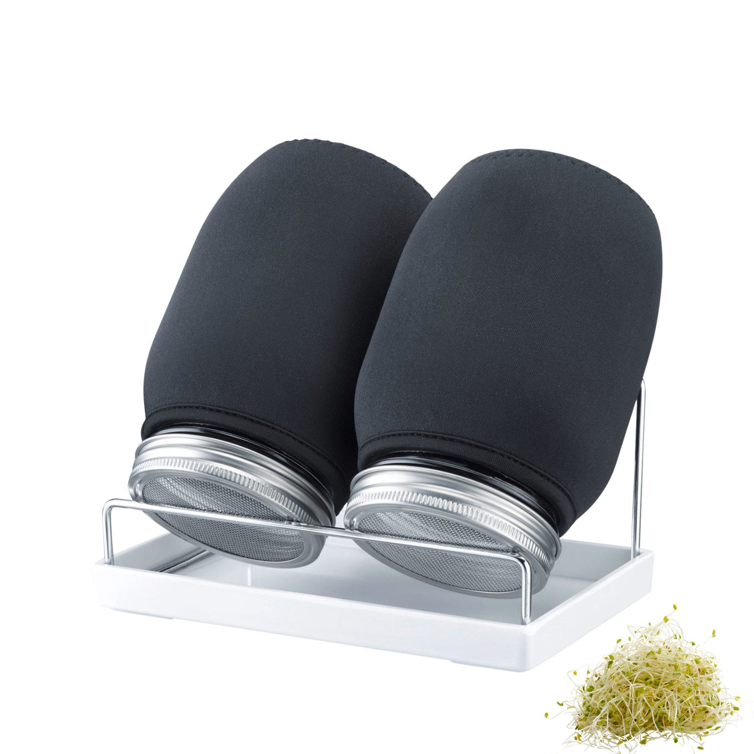 WESTMARK Anzuchttopf Sprossenglas-Set, 2 Gläser, 950 ml