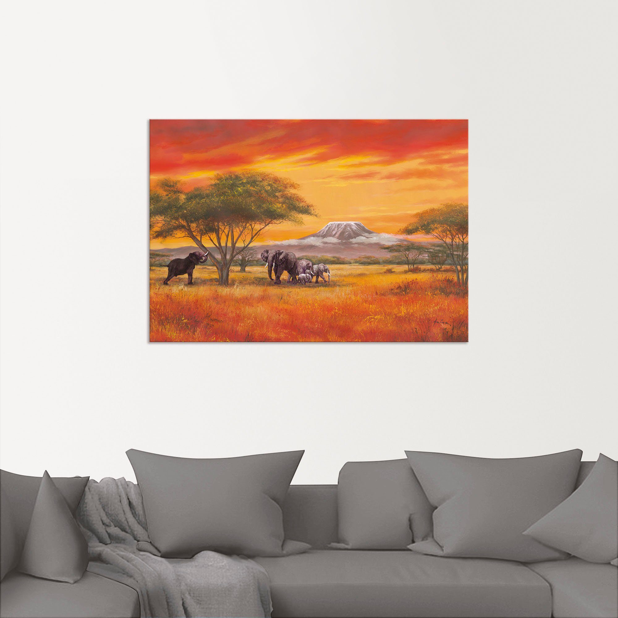 Artland Wandbild »Elefanten«, Elefanten Bilder (1 Stück), in vielen Größen & Produktarten - Alubild / Outdoorbild für den Außenbereich, Leinwandbild, Poster, Wandaufkleber / Wandtattoo auch für Badezimmer geeignet-kaufen
