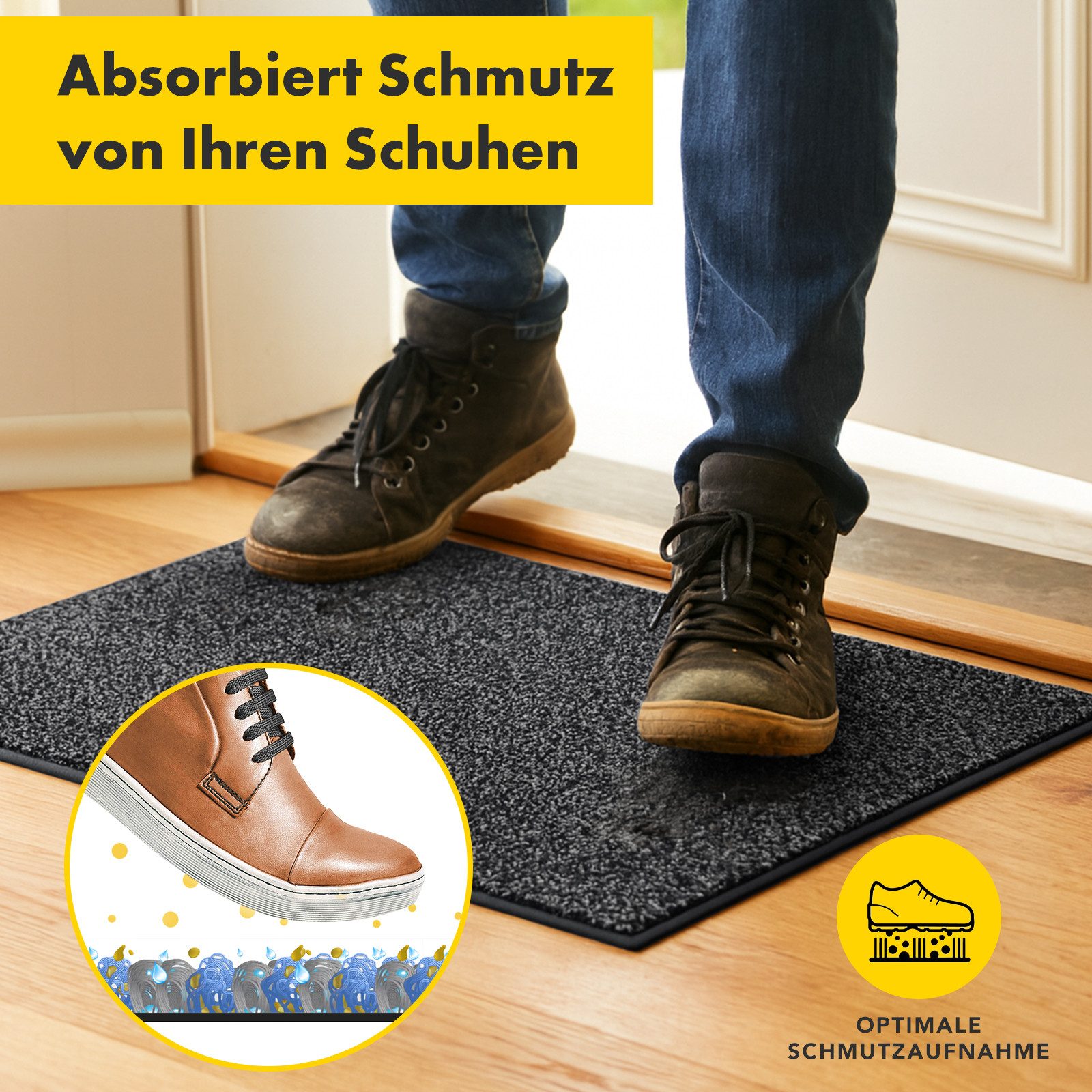Floordirekt Fußmatte Nasa Schmutzfangmatte, rechteckig, Höhe: 14 mm, waschbar bei 30 Grad, schmutzabsorbierend
