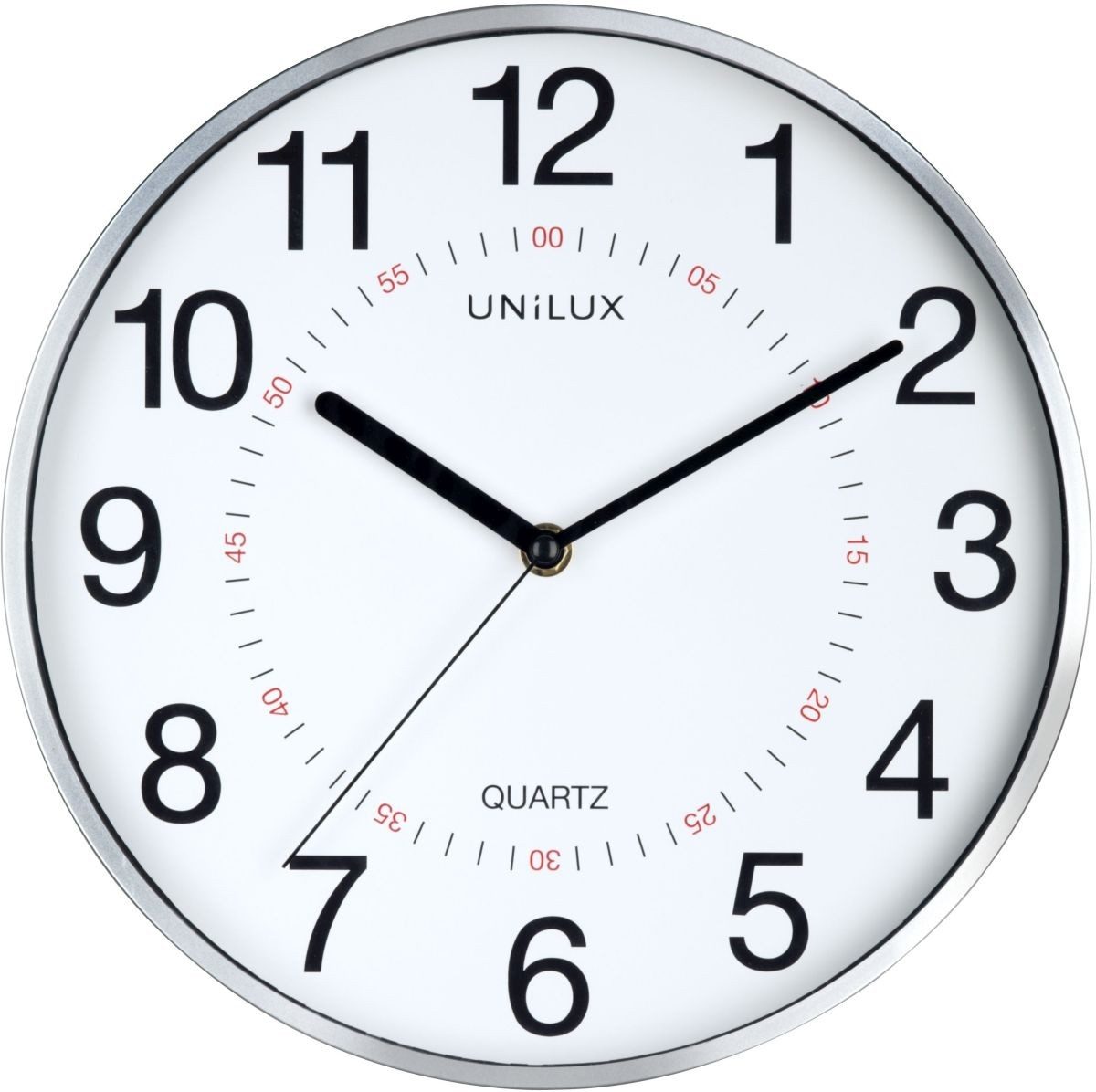 unilux Uhr Wanduhr Aria Kunststoff 28,5 cm silber