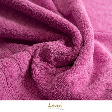 Lavea Handtuch Serie Bali, 50x100cm aus 100% Bio-Baumwolle, nachhaltig, fusselfrei, pflegeleicht, hautfreundlich und saugstark (1-St), einzigartig kuscheliges Frottee Handtuch in Premium-Qualität