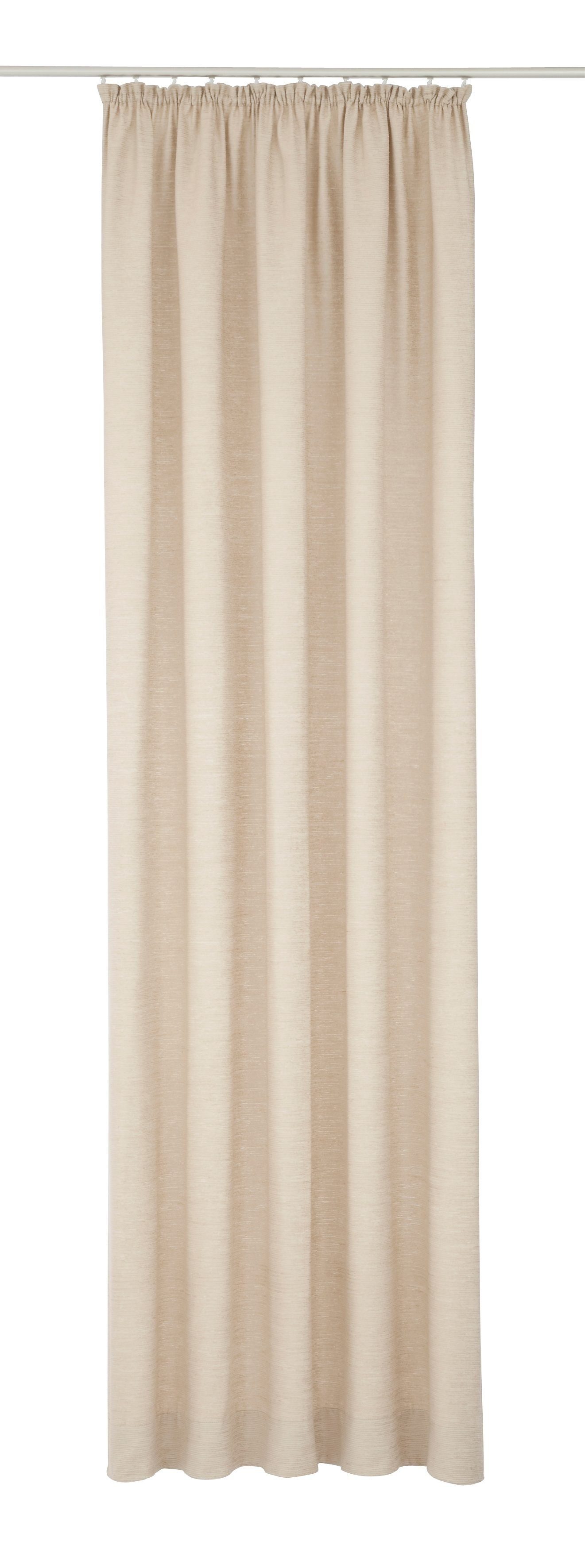 St), Toco-Uni, Chenille Kräuselband Vorhang beige blickdicht, Wirth, (1